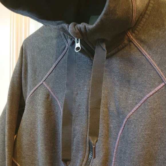 Athleta Full Zip Fleece Lined Gray Hoodie - Picture 3 of 13